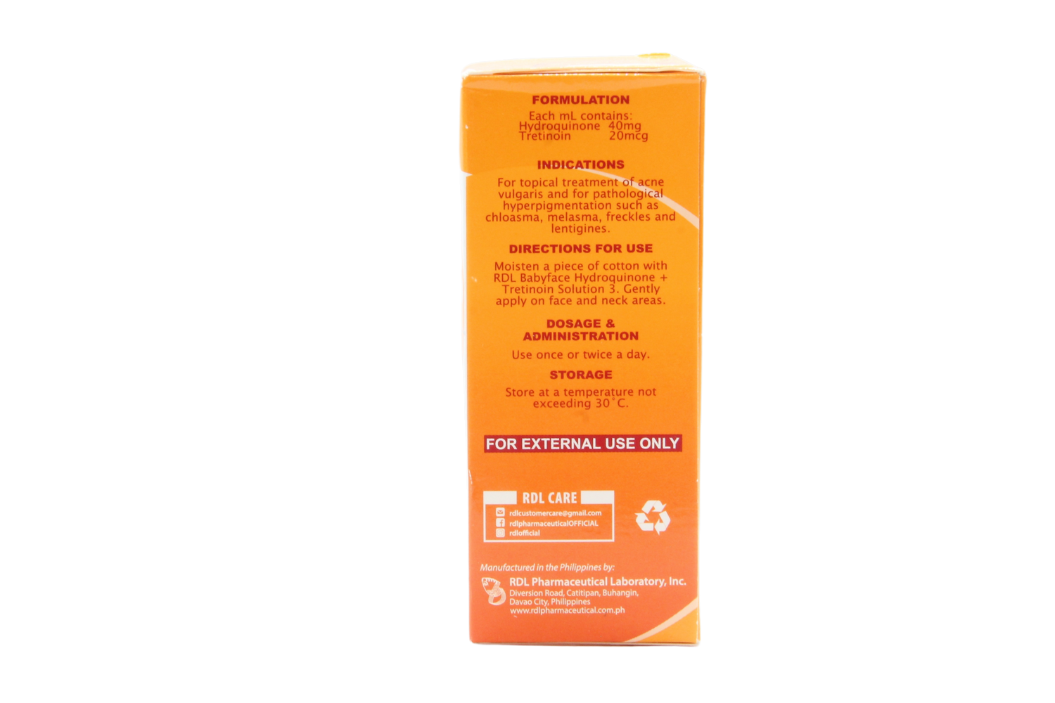 RDL anti acne en anti pigment Babyface oplossing nr 3