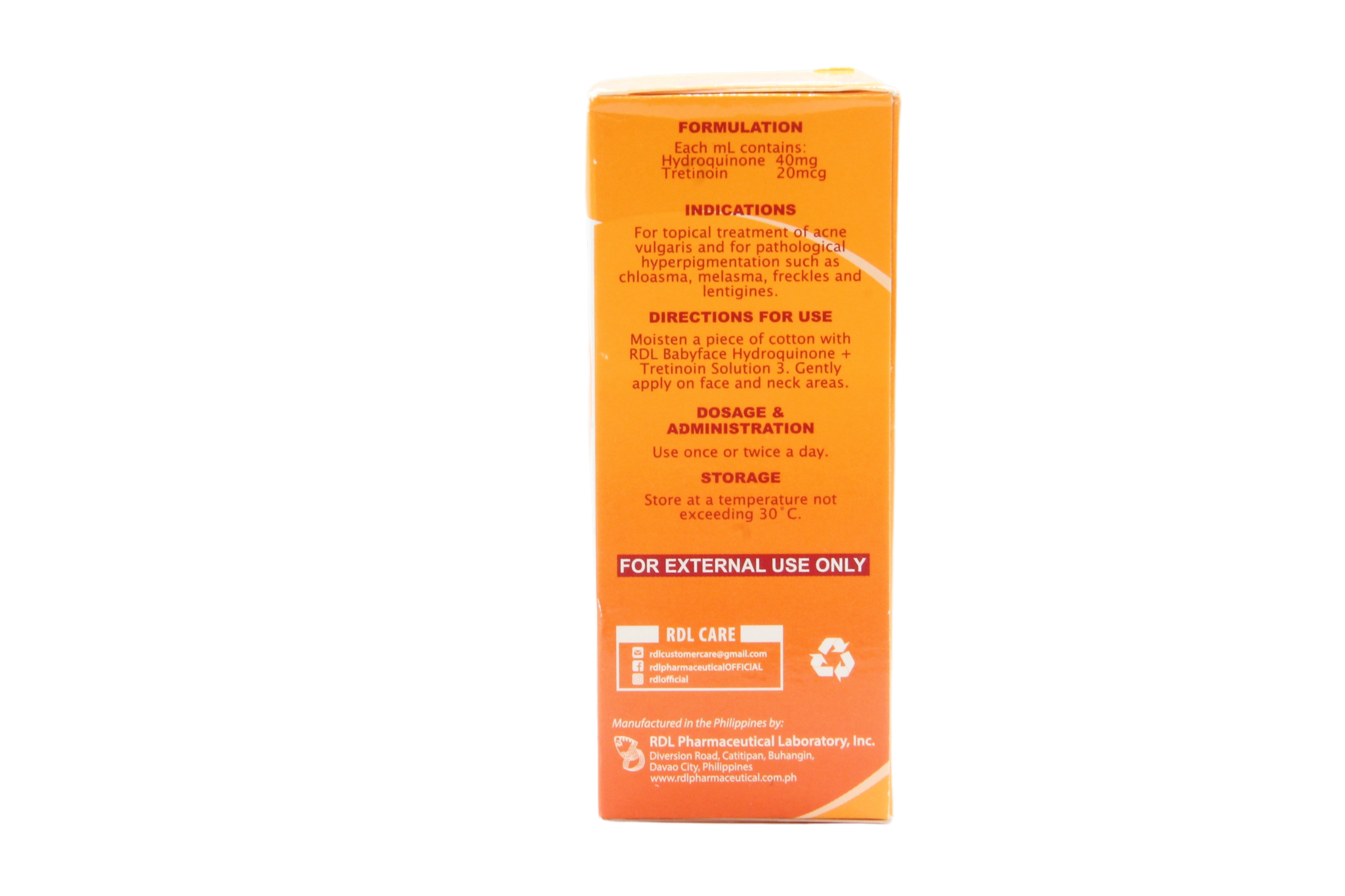 RDL anti acne en anti pigment Babyface oplossing nr 3