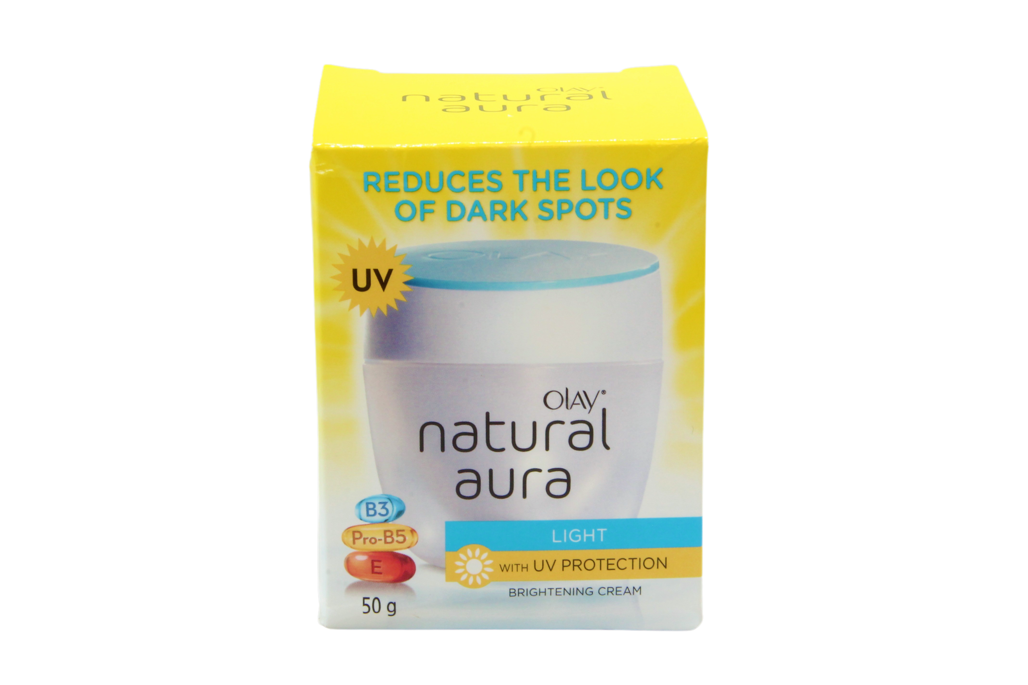 Crème de jour éclaircissante Olay Natural Aura avec protection UV, 50 grammes