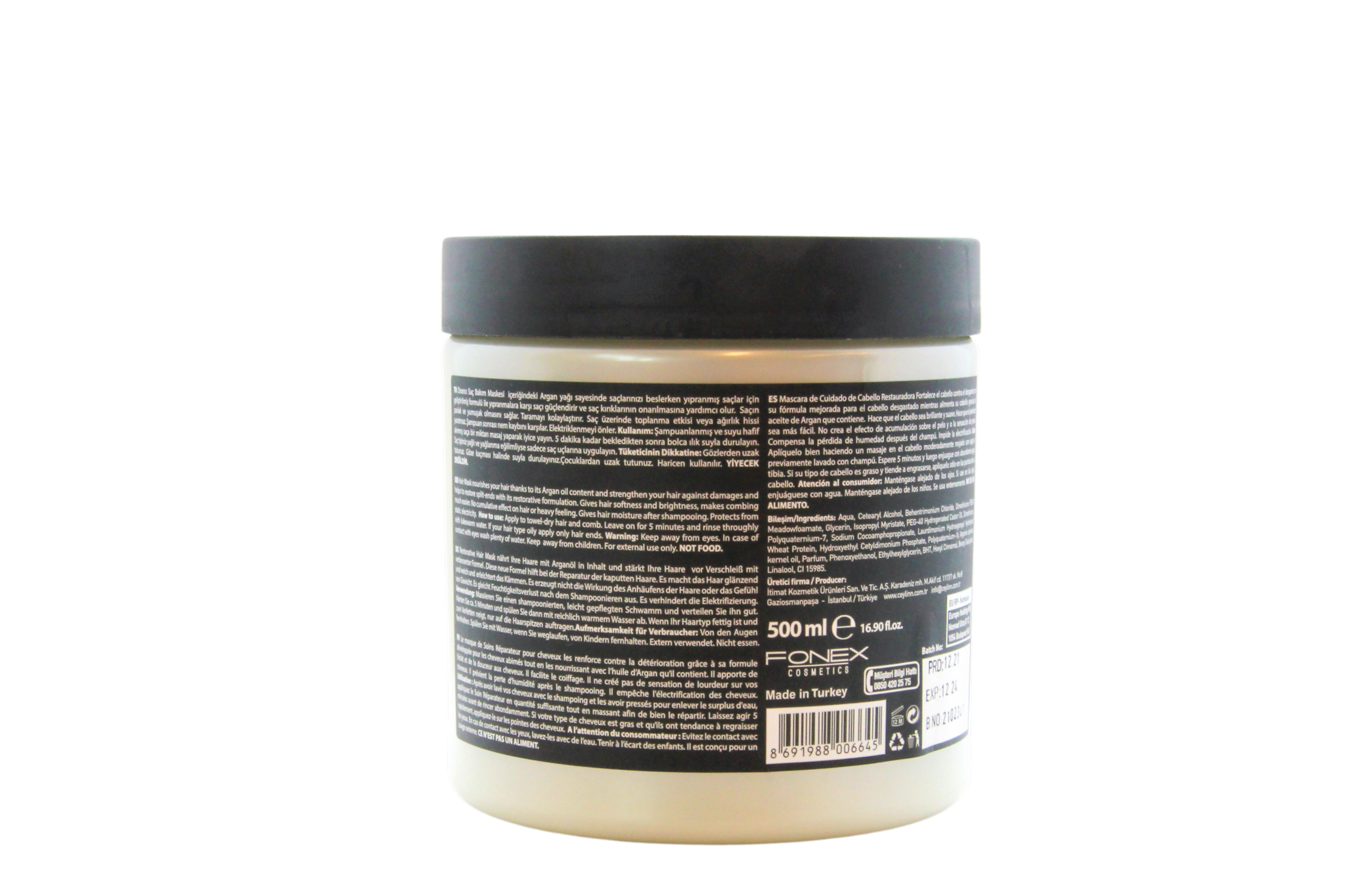 Ceylinn Professional Argan Hair Mask – 500 ml – Diep Voedend & Herstellend Haarmasker – Versterkt Haar, Herstelt Beschadigd Haar, Vermindert Pluis & Geeft Zijdezacht, Glanzend & Gezond Uitziend Haar