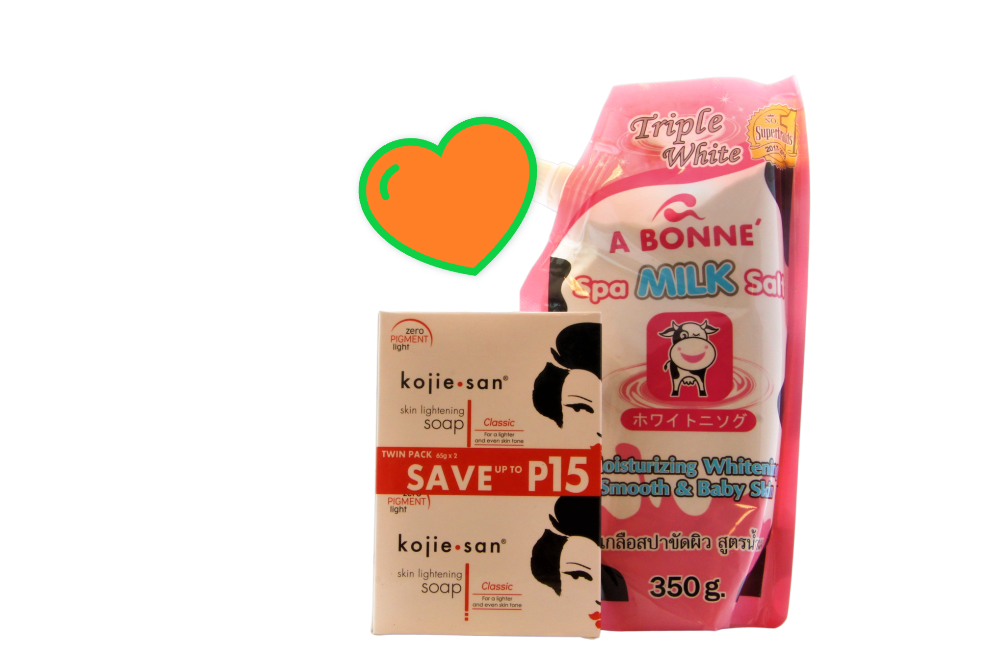 Savon éclaircissant pour la peau Kojie San + Sel de lait spa Yoko A Bonné, extra bons ensemble !
