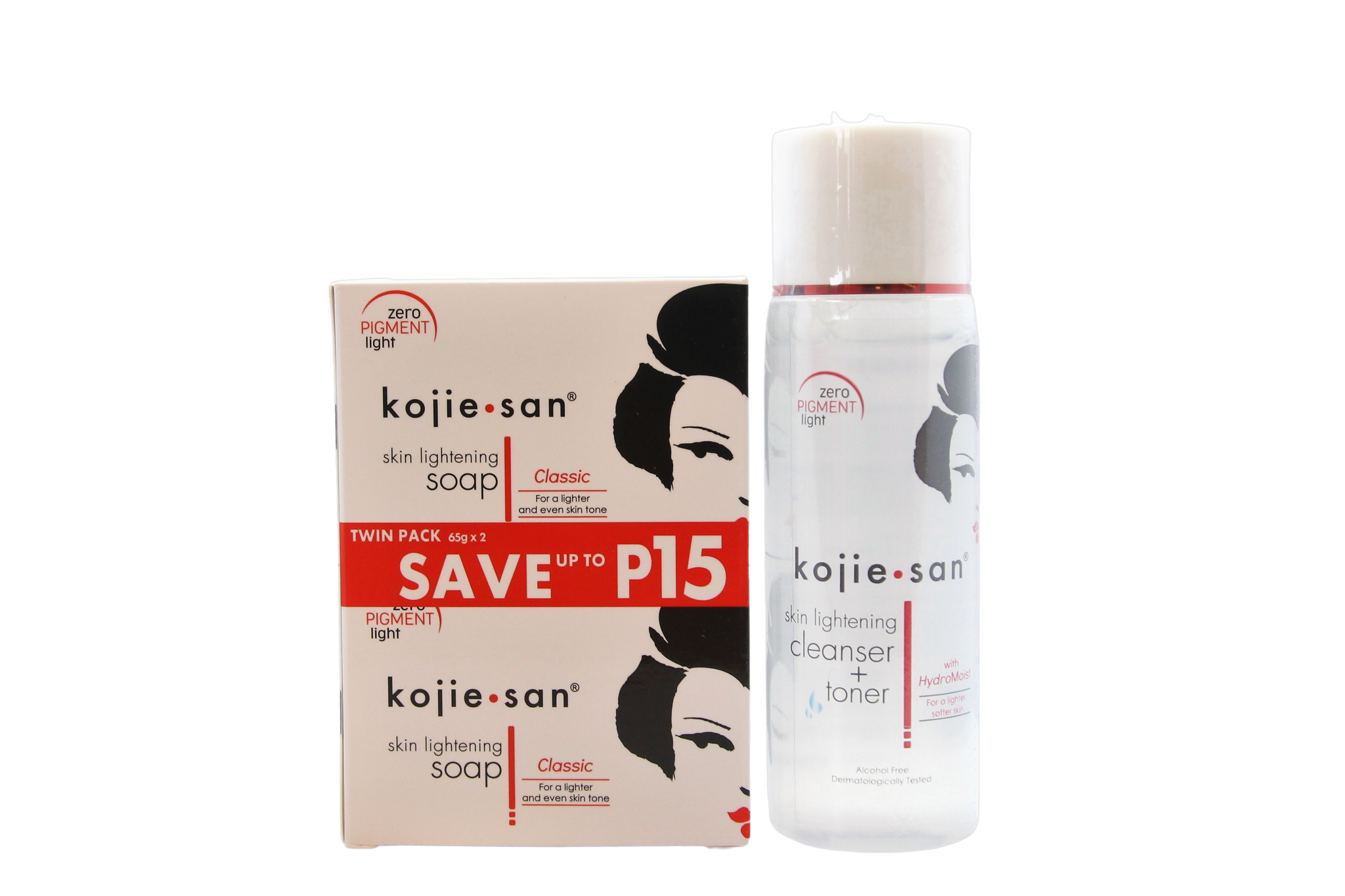 Savon éclaircissant pour la peau Kojie San + nettoyant éclaircissant pour la peau + tonique