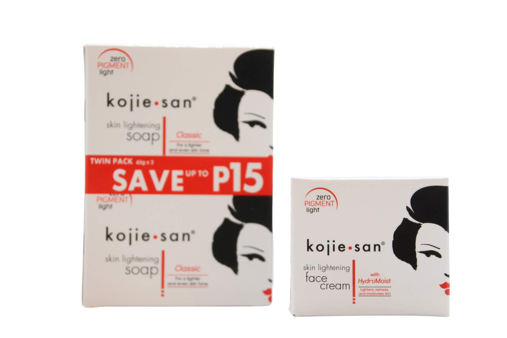 Savon éclaircissant KojieSan (2 x 65 grammes) et crème pour le visage (30 grammes)
