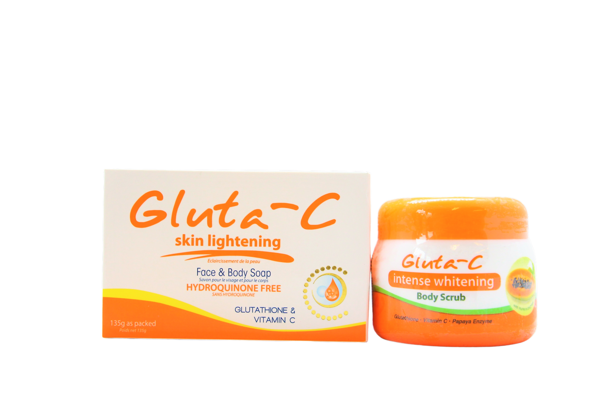 Gommage corporel éclaircissant intense Gluta-C 120 g + savon