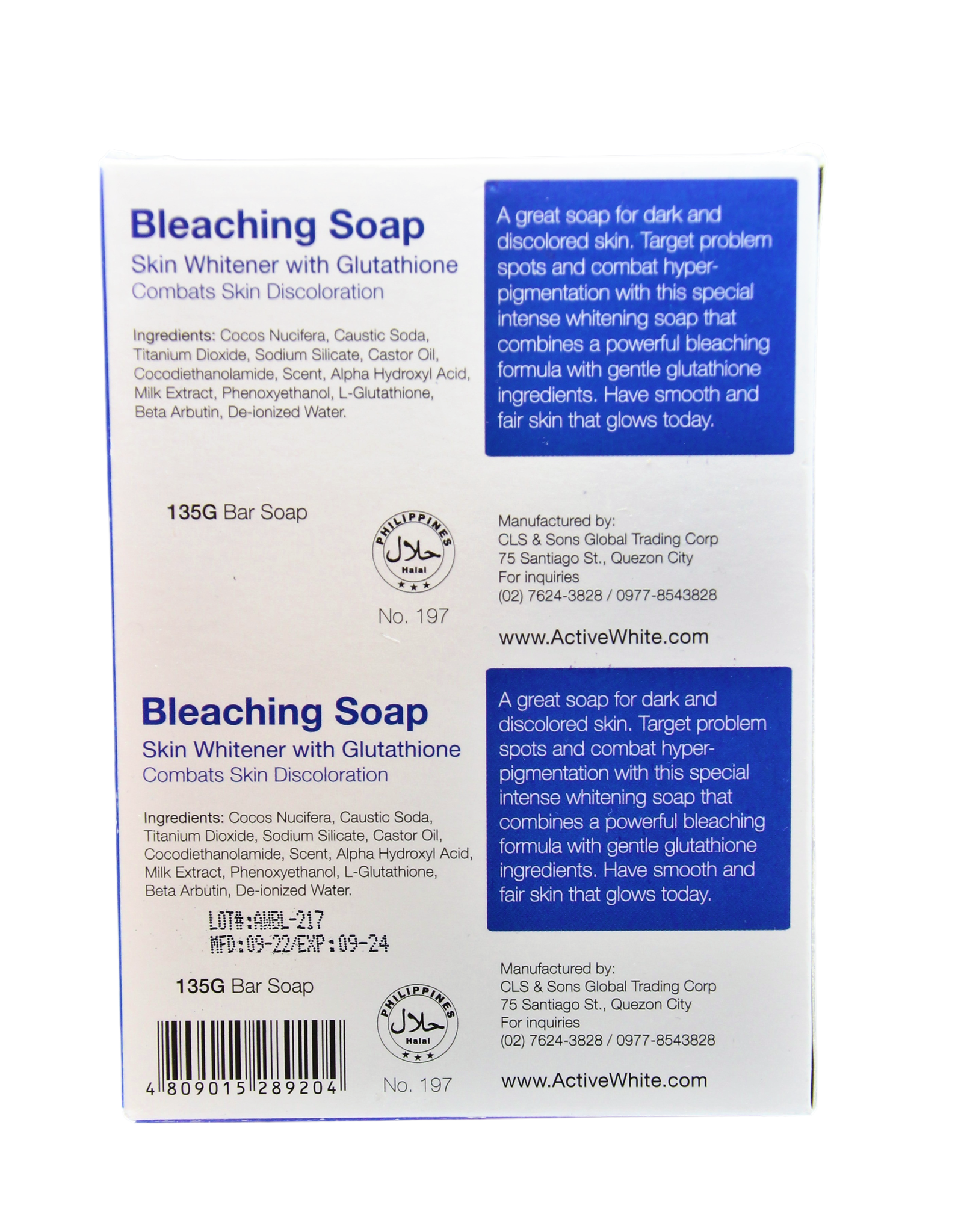 Savon blanchissant ActiveWhite, 2 x 135 grammes