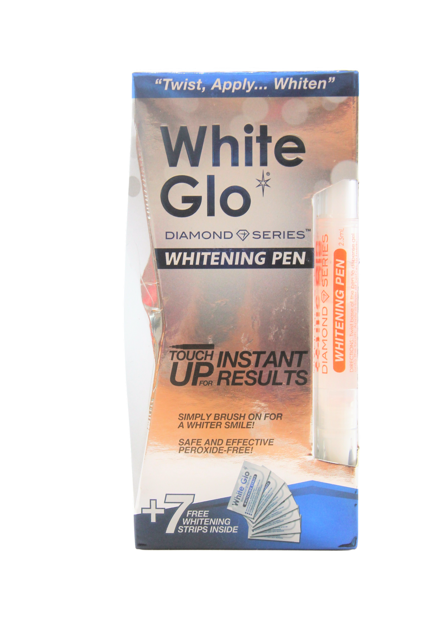 Stylo blanchissant White Glo pour des dents blanches et éclatantes