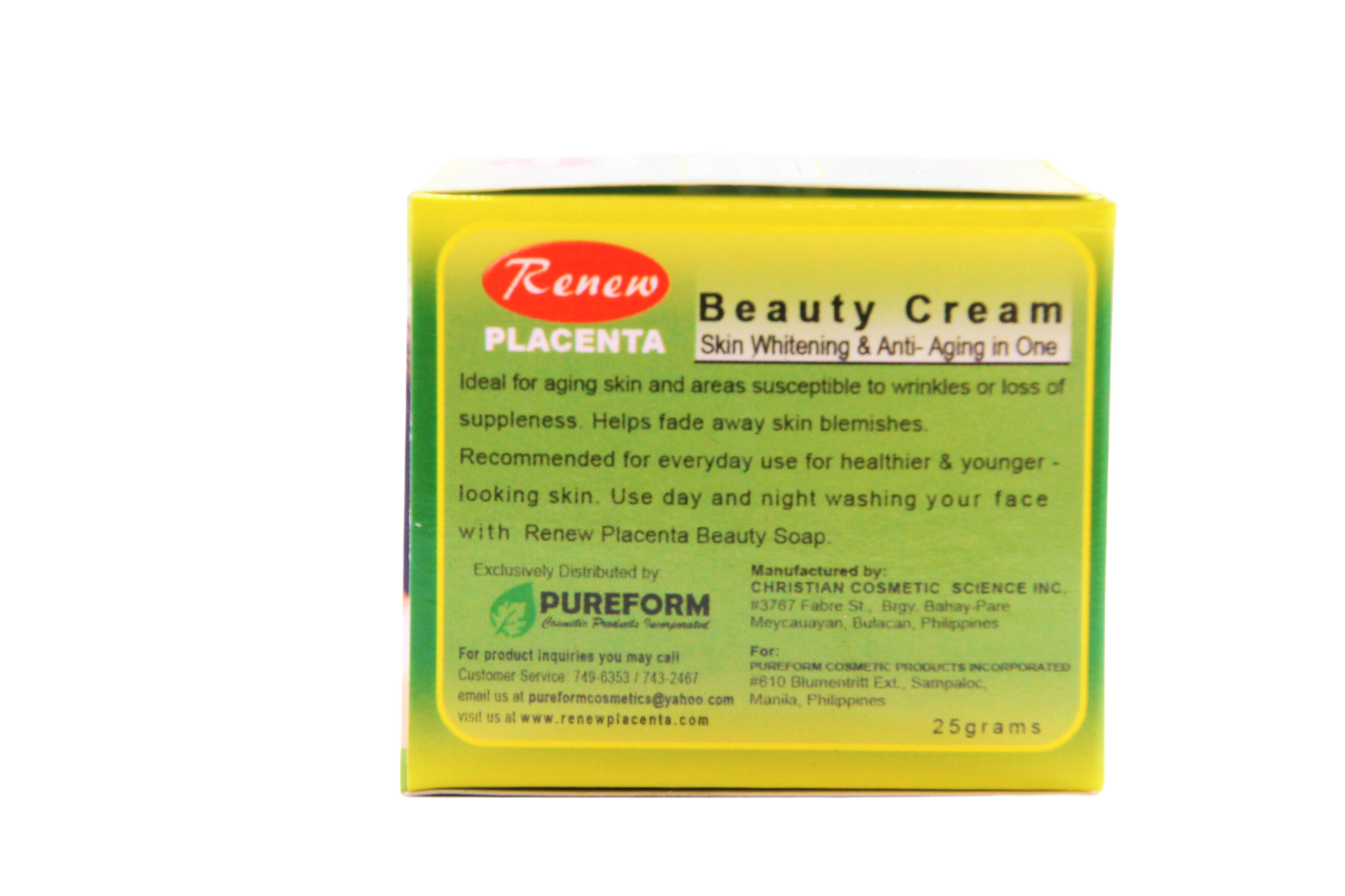 Crème de beauté Renew Placenta éclaircissante et anti-âge
