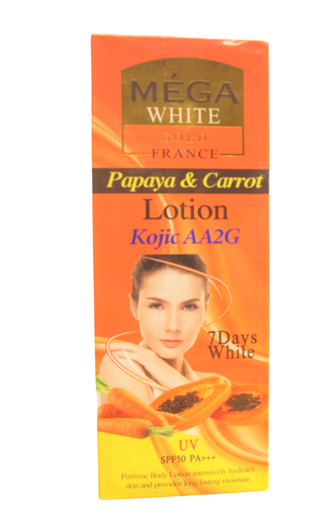 Lotion Méga White Gold France Papaye Carotte, Kojic AA2G 500 ml