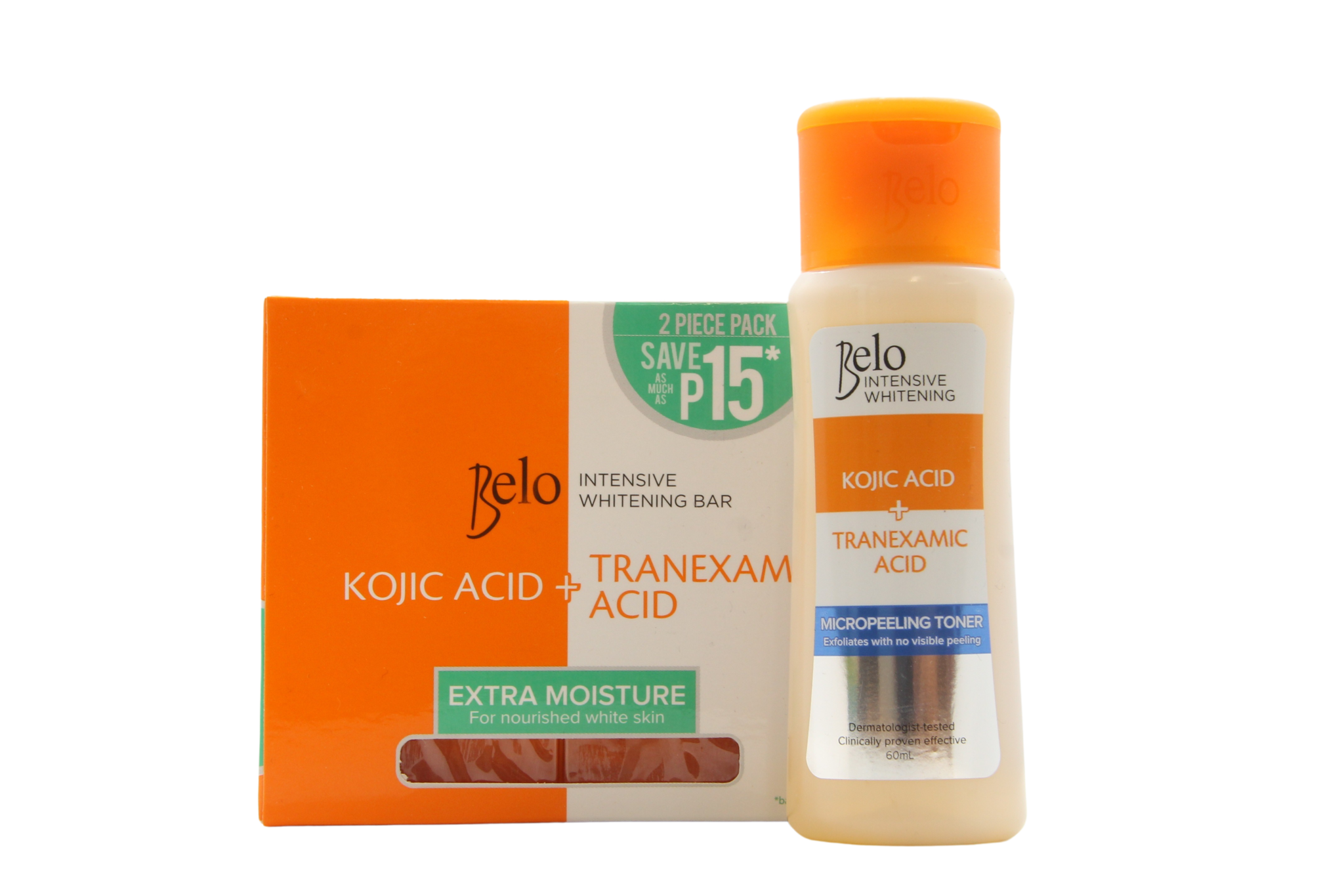 Tonique blanchissant intensif micropeeling Belo + savon extra hydratant
