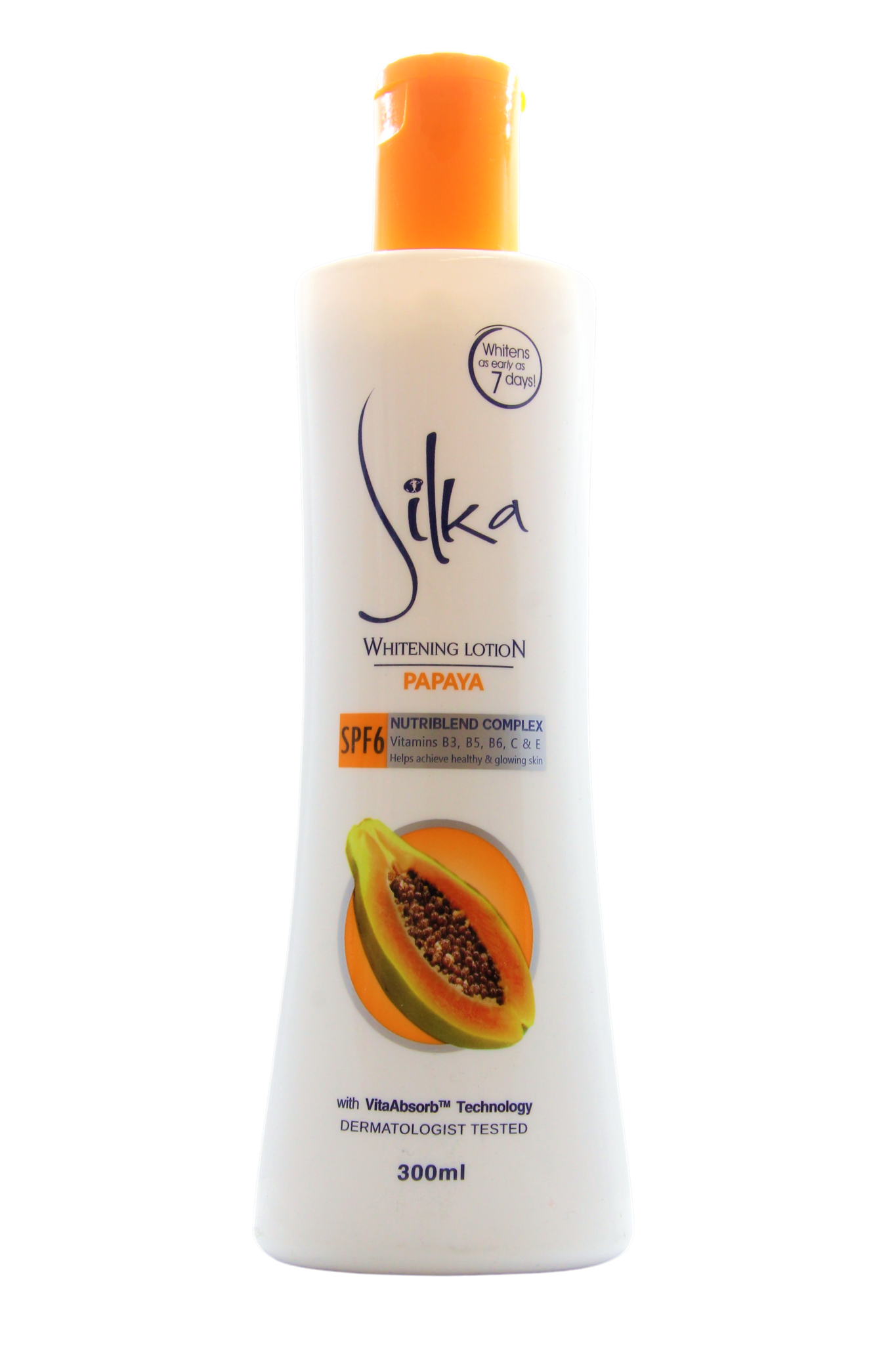 Silka Lotion éclaircissante à la papaye avec SPF 6, 300 ml