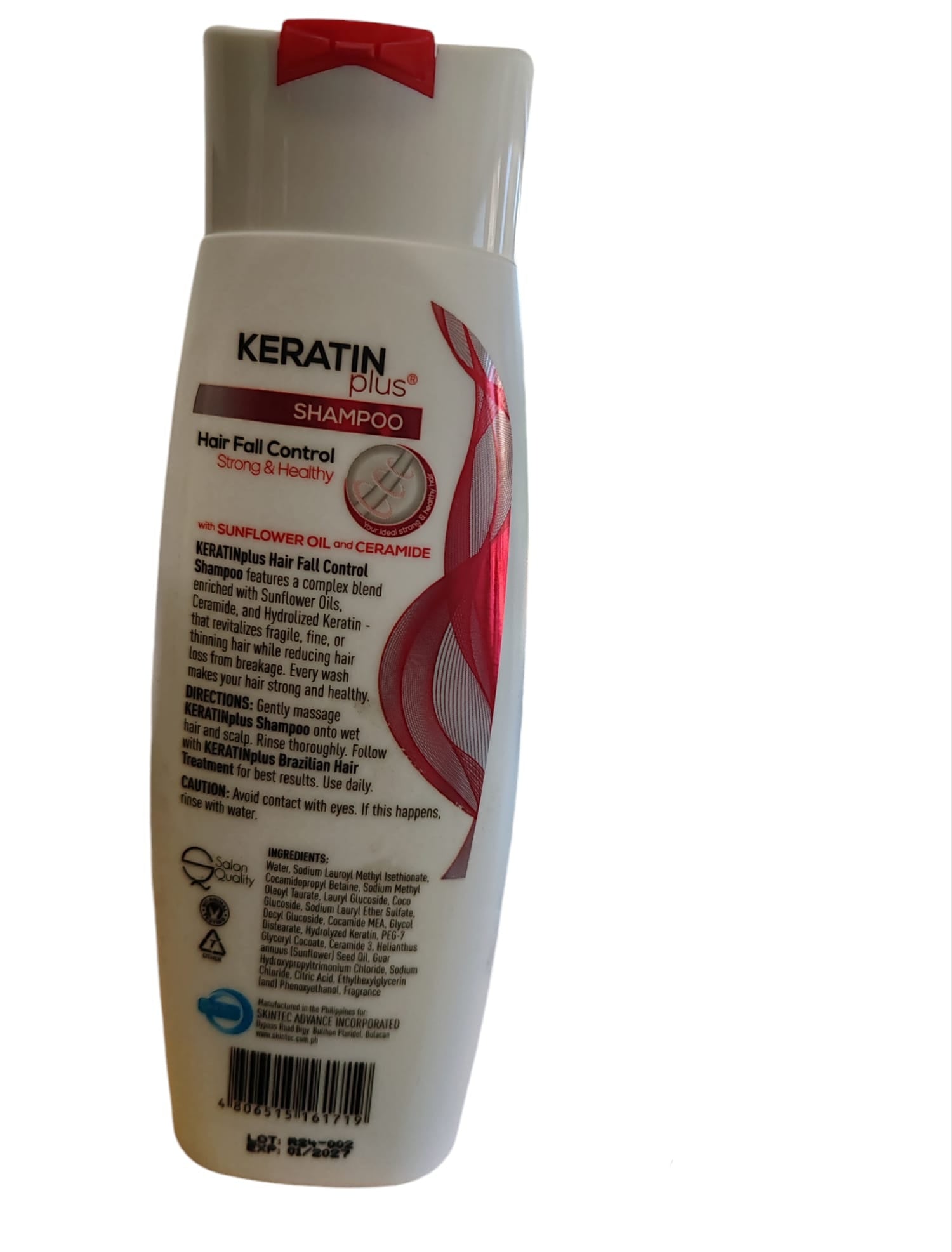 Shampooing Keratin Plus contre la chute des cheveux 200 ml avec 2 traitements Keratin Plus GRATUITS