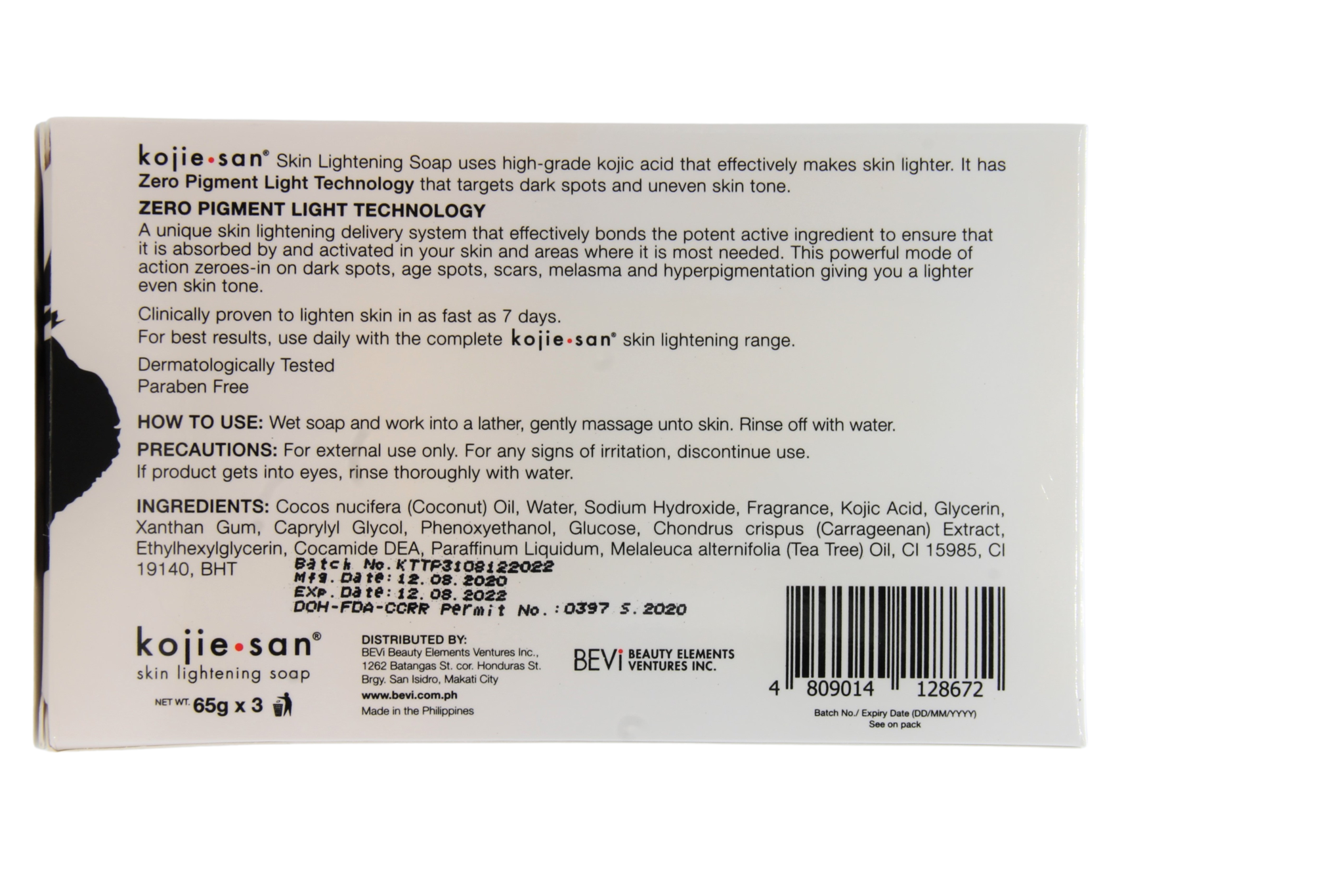 Savon éclaircissant pour la peau Kojie San 5 + 1 gratuit 135 grammes
