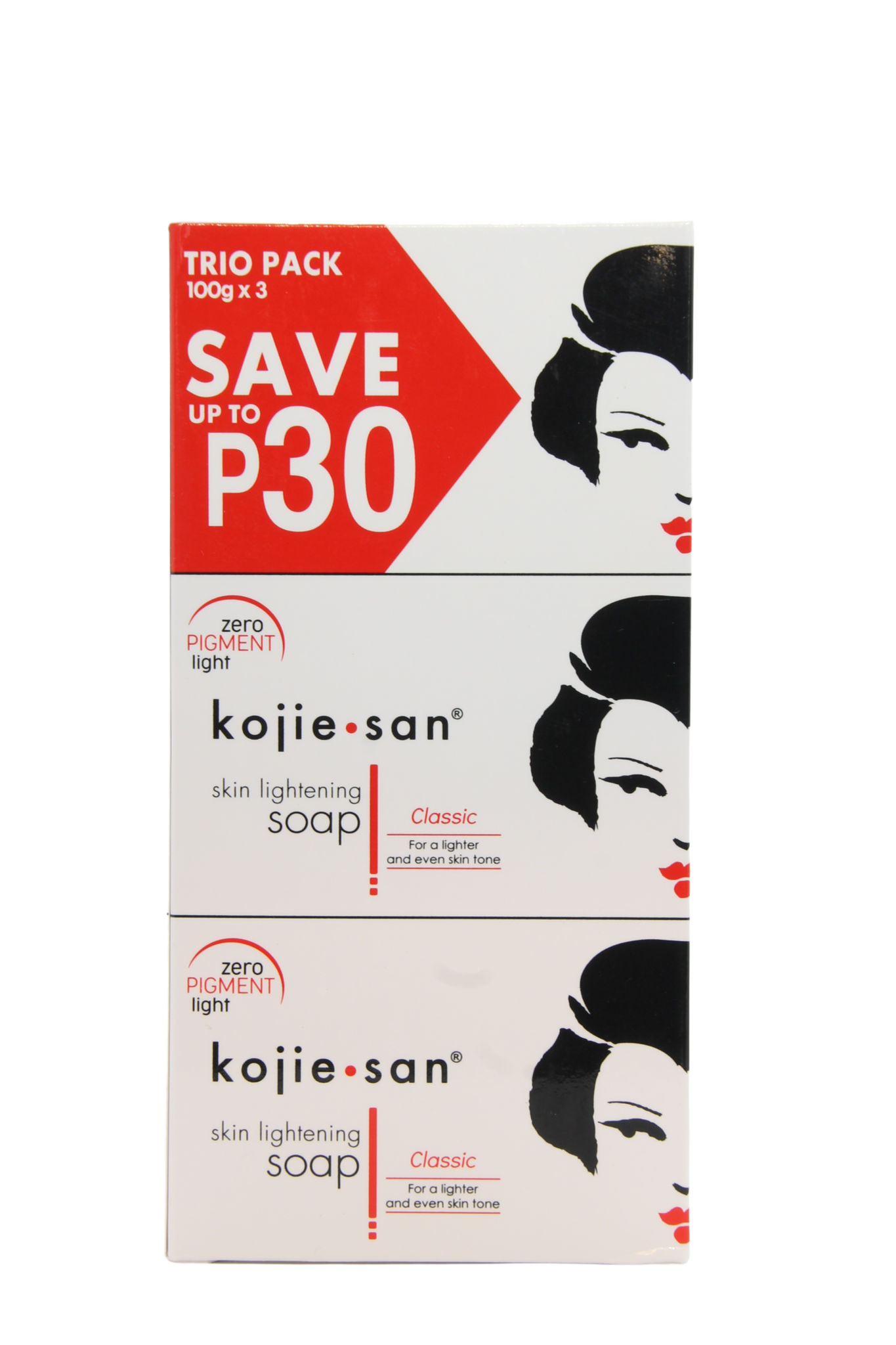 Savon éclaircissant pour la peau Kojie San 3 x 100 grammes