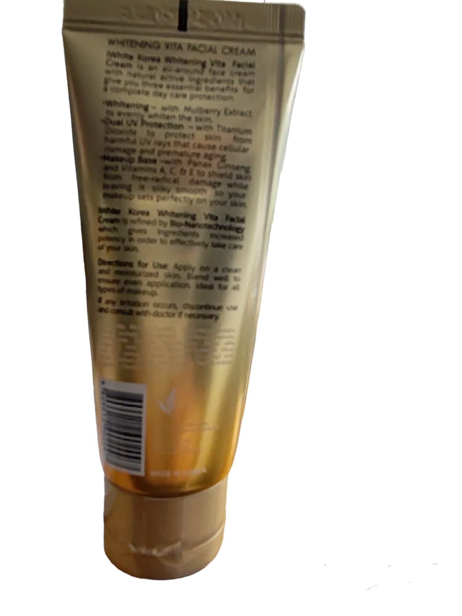 Crème pour le visage White Korea 3-en-1 Whitening Vita – 65 ml – Crème hydratante et hydratante – Hydrateert, Egaliseert de Huidtint & Ondersteunt Huidherstel – Pour une peau douce, douce et douce