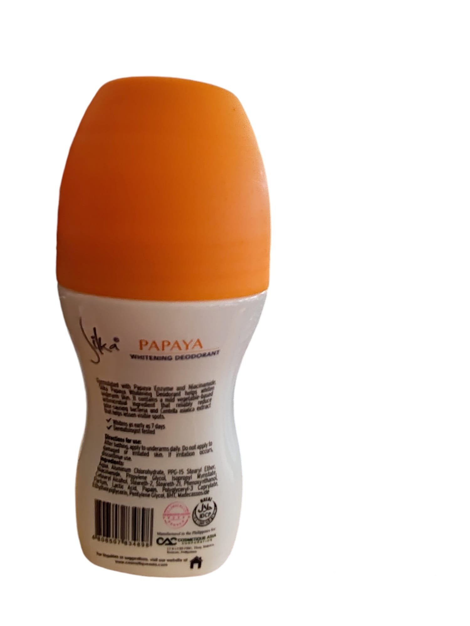 Silka skin lightening deodorant roller papaya 40ml