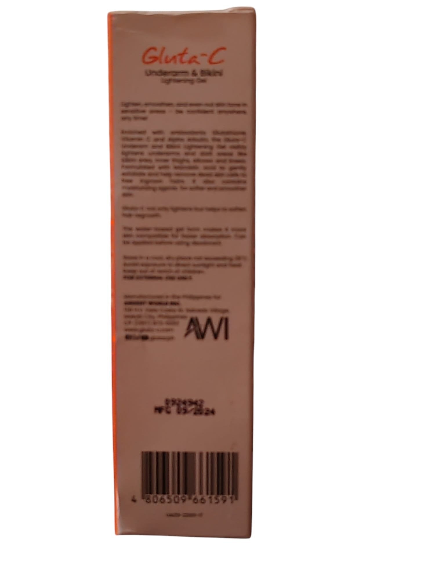 Gluta-C Armpit & Bikini Line Lightening Gel – Verhelderende & Verzachtende Gel – Helpt Donkere Vlekken te Verminderen, Egaliseert de Huidtint & Hydrateert – Voor Zachte, Stralende & Gezonde Oksel- en Bikinihuid