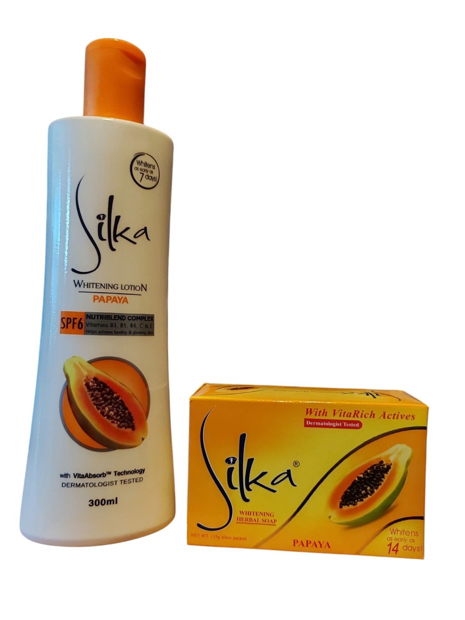 Silka Whitening Lotion & Silka Whitening Herbal Soap Value Pack