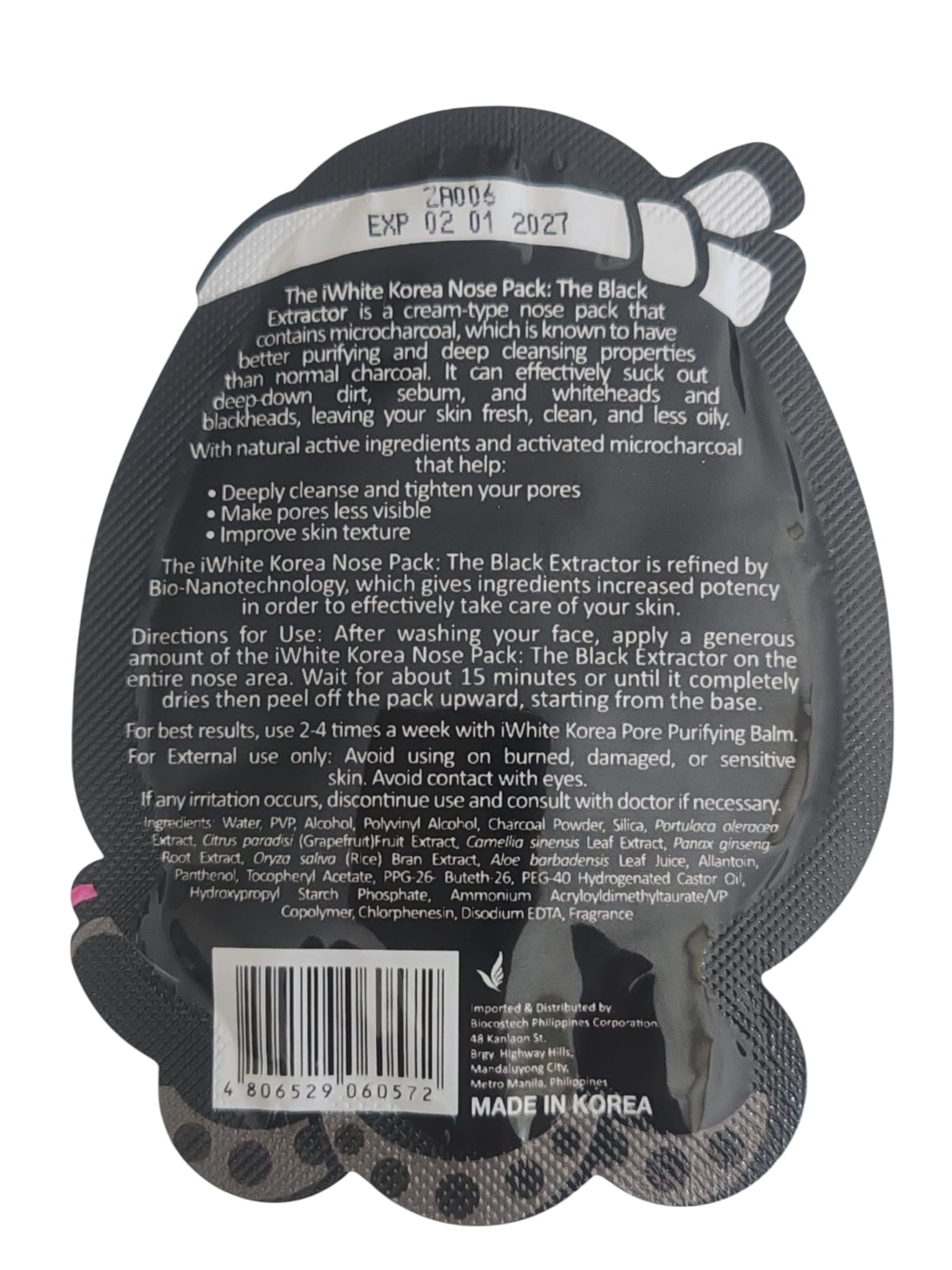 Pack nez extracteur White Korea The Black (éliminateur de points noirs et blancs)