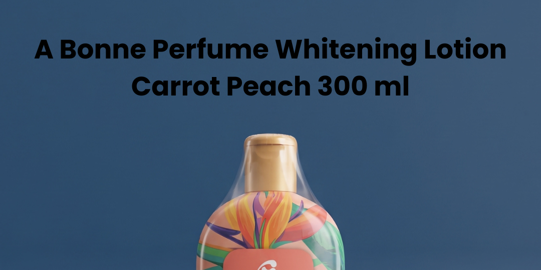 A Bonne Perfume Whitening Lotion Carrot Peach – 300 ml – Verhelderende Body Lotion met Glutathion – Helpt de Huidtint te Egaliseren & Donkere Vlekken te Verminderen – Voor een Zachte, Gladde & Stralen