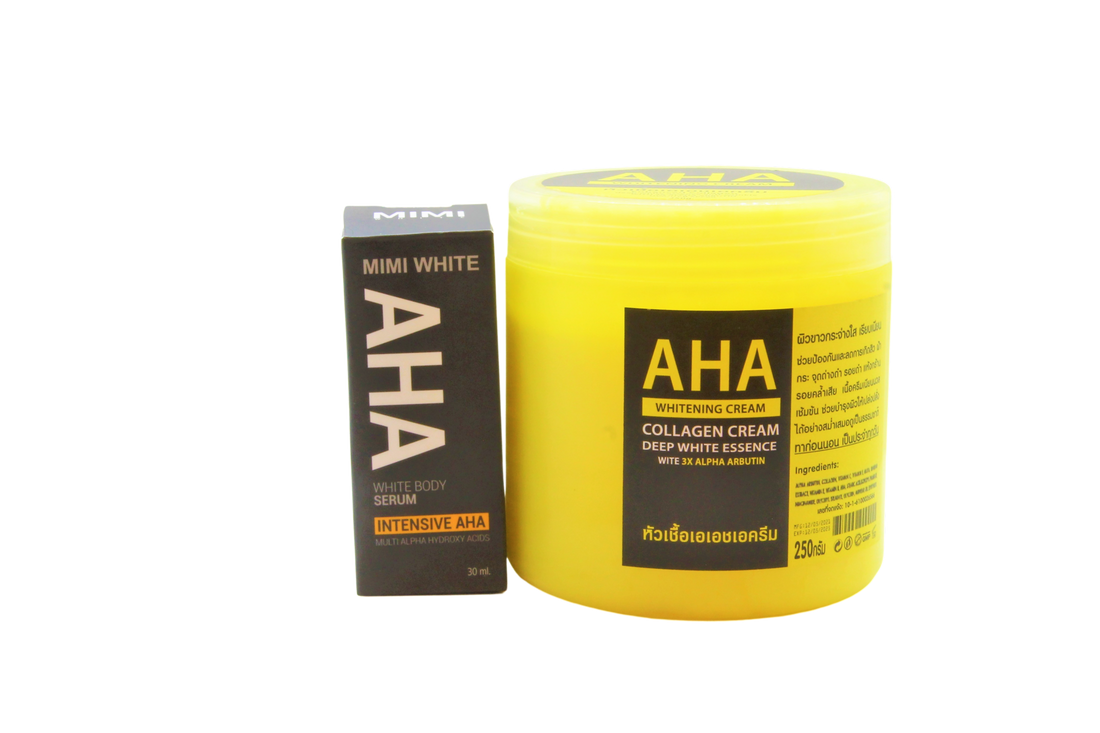 Coffret cadeau AHA Crème au collagène et sérum pour le corps
