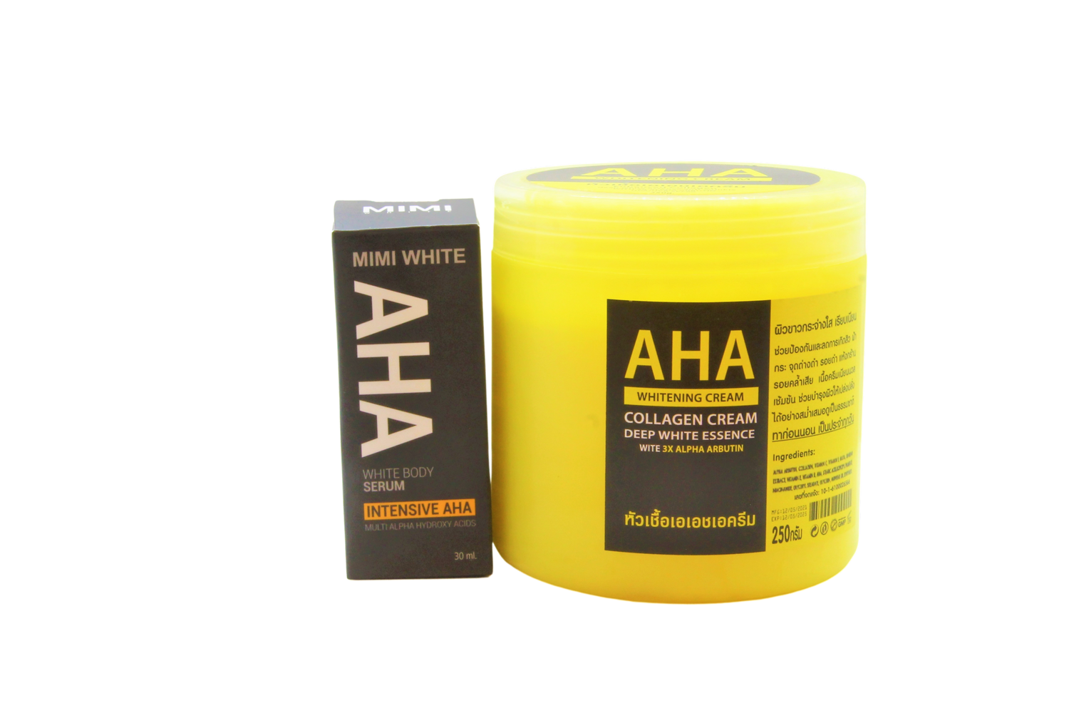 Coffret cadeau AHA Crème au collagène et sérum pour le corps