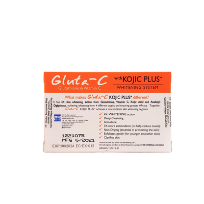 Savon Gluta-C au glutathion et à la vitamine C, avec système blanchissant Kojic Plus, 60 grammes