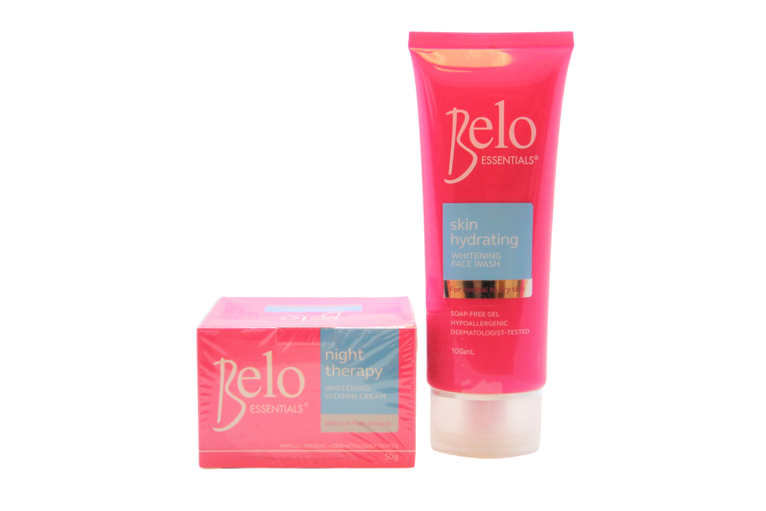 Forfait à prix réduit Belo nettoyant visage hydratant et crème de nuit vitaminée