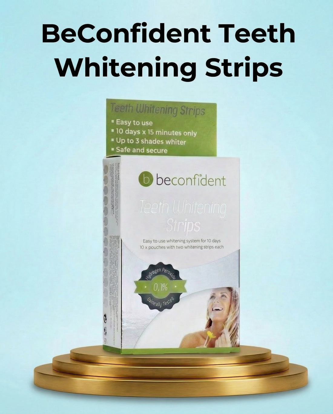 BeConfident Tandbleekstrips – Vermindert Vlekken, Verheldert Tanden &amp; Geeft een Stralende Glimlach – Eenvoudig Thuis te Gebruiken
