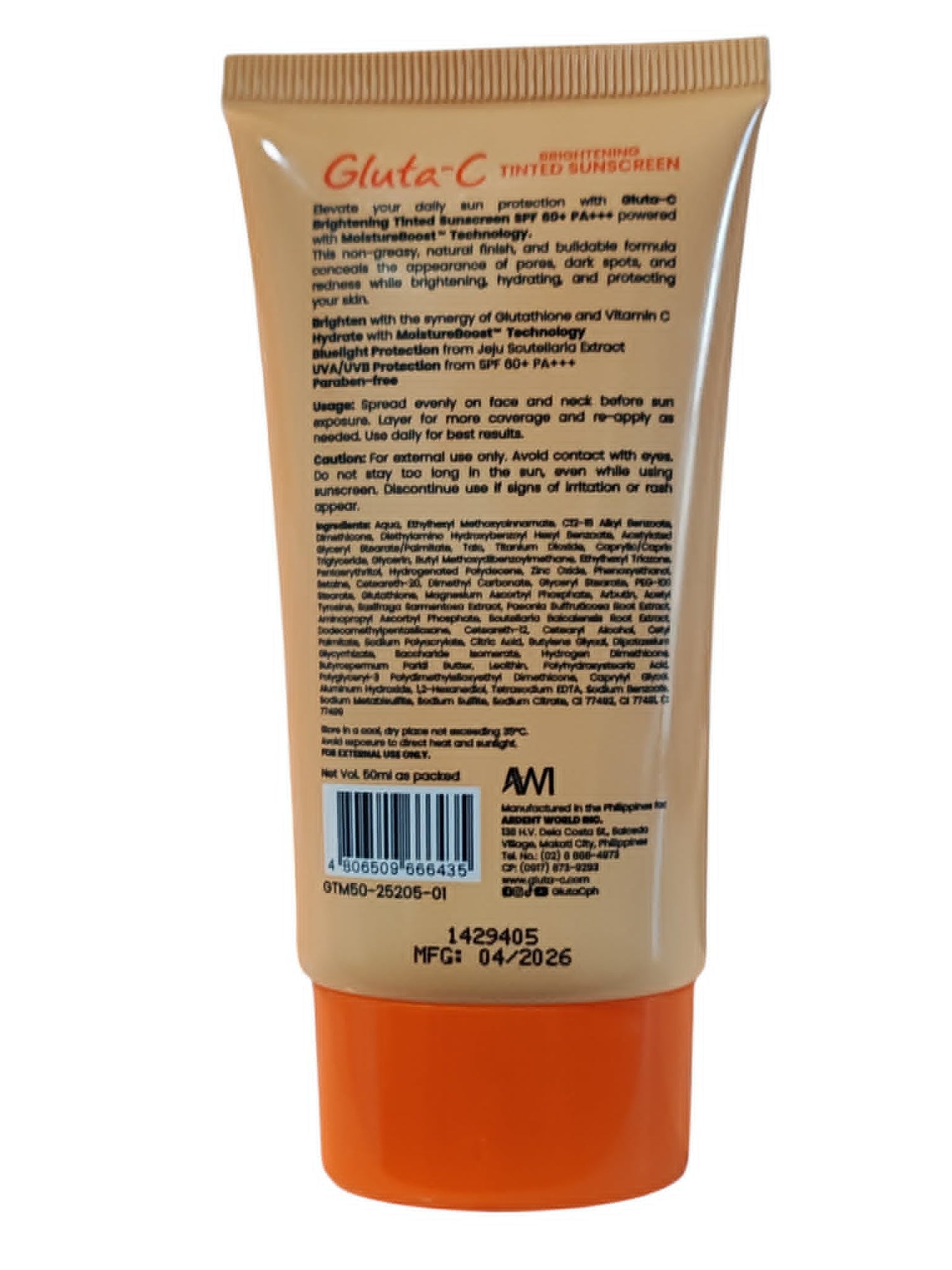 Gluta-C Brightening Tinted Sunscreen SPF 60+ PA+++ (MEDIUM)