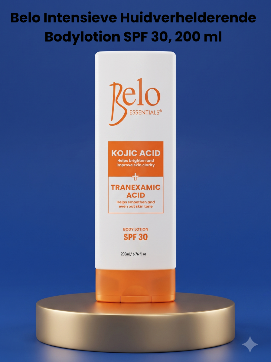 Belo Intensive Skin Lightening Body Lotion SPF 30 – 200 ml – Verhelderende &amp;amp; Beschermende Body Lotion – Verminderde Donkere Vlekken, Egaliseert de Huidtint &amp;amp; Beschermt tegen UV-stralen – Voor een Gladde, Stralende &amp;amp; Gezonde Huid