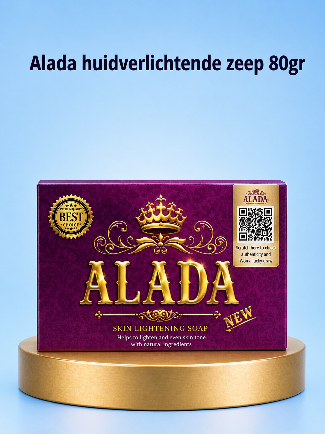 Alada Skin Lightening Zeep – 80gr – Tegen Pigmentvlekken – Donkere Vlekken Verwijderaar – Egale Huid – Whitening Gezichts- &amp; Lichaamszeep – Natuurlijke Ingrediënten – Hydraterend &amp; Verzorgend (Copy)