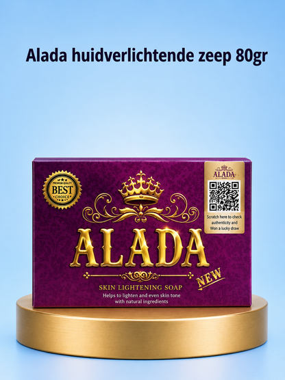 Alada Skin Lightening Zeep – 80gr – Tegen Pigmentvlekken – Donkere Vlekken Verwijderaar – Egale Huid – Whitening Gezichts- &amp; Lichaamszeep – Natuurlijke Ingrediënten – Hydraterend &amp; Verzorgend (Copy)