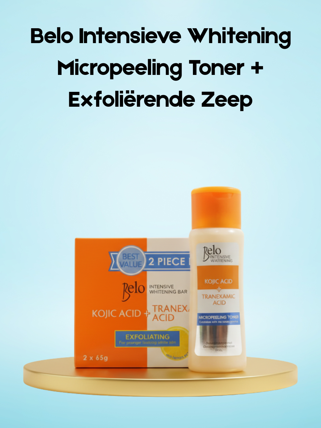 Tonique blanchissant intensif micropeeling Belo + savon exfoliant