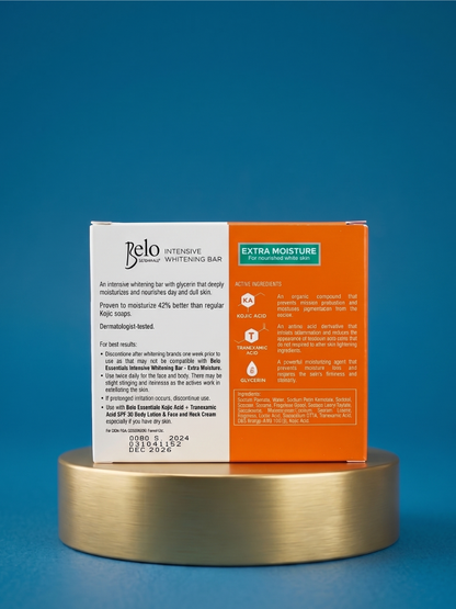 Belo Intensive Whitening Soap Extra Moisture – 2×65 g – Verhelderende &amp;amp; Hydraterende Zeep – Helpt Donkere Vlekken te Verminderen, Egaliseert de Huidtint &amp;amp; Hydrateert Intensief – Voor een Zachte, Gladde &amp;amp; Stralende Huid