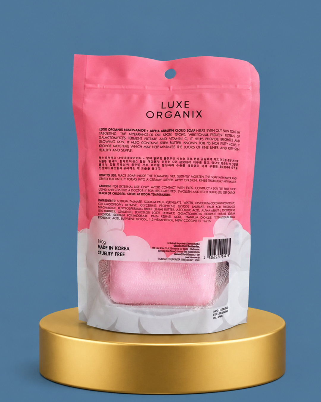 Luxe Organix Niacinamide + Alpha Arbutin Cloud Soap 100g ⭐ Verhelderende Zeep voor een Stralende en Egalere Huid