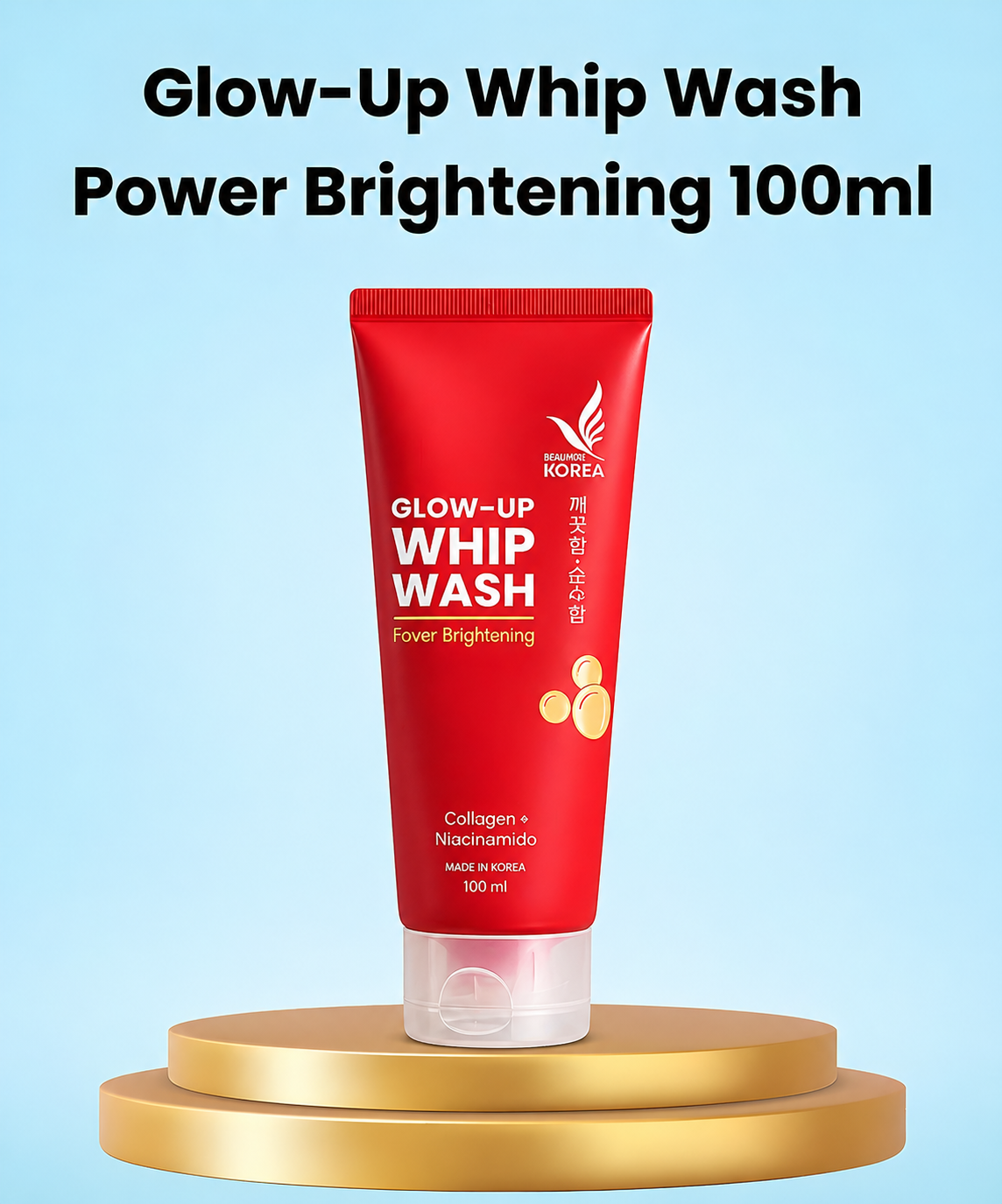 iWhite Korea Glow-Up Whip Wash 100ml – Krachtige Verhelderende Gezichtsreiniger