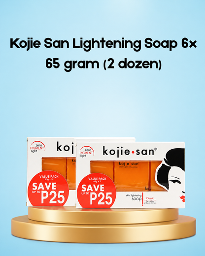Savon éclaircissant Kojie San – 6 × 65 g (2 boîtes) – Ensemble de nettoyage et d&