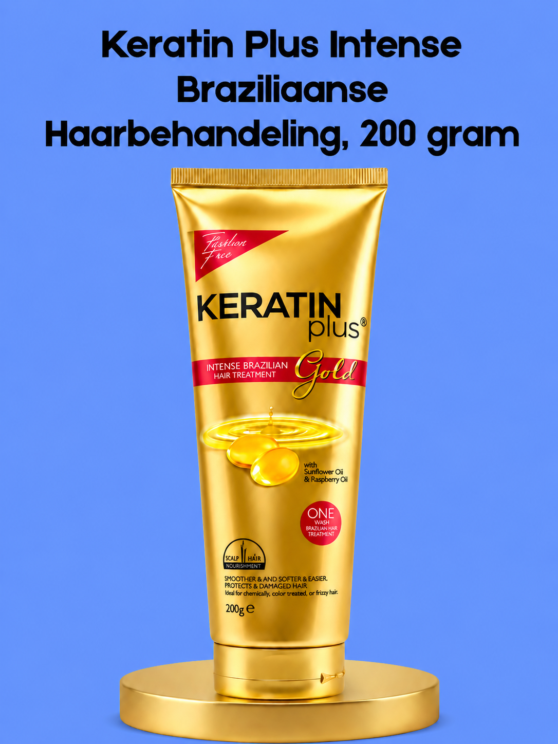 Keratin Plus Intense Brazilian Hair Treatment – 200 g – Voedend &amp; Herstellend Haarmasker – Versterkt Haar, Herstelt Beschadigd Haar, Vermindert Pluis &amp; Geeft Glans – Voor Sterk, Zacht &amp; Gezond Uitziend Haar