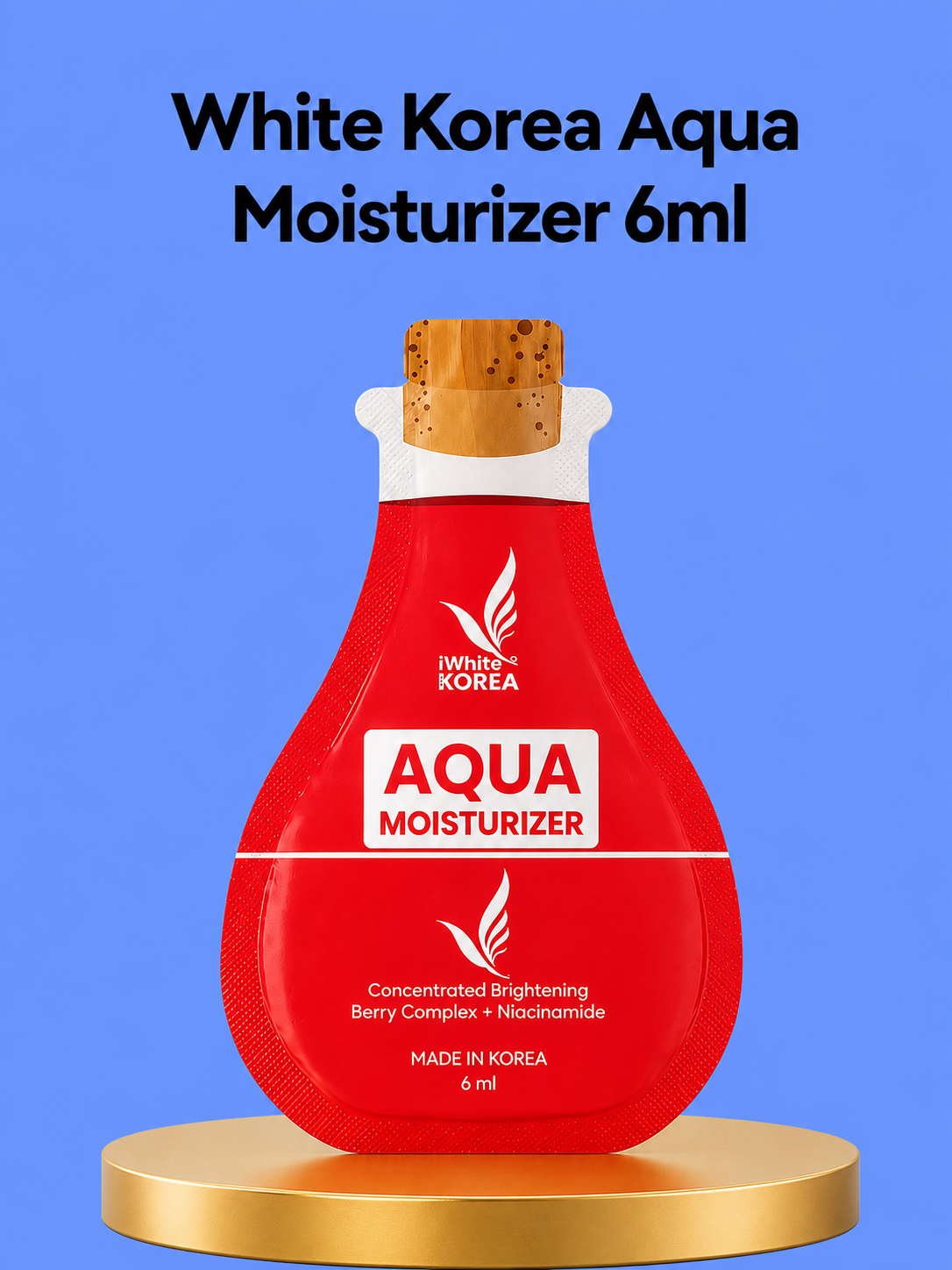 iWhite Korea Aqua Moisturizer – 6 ml – Hydraterende &amp; Verfrissende Gezichtscrème – Intensieve Hydratatie voor Droge &amp; Doffe Huid – Verbetert Elasticiteit &amp; Geeft een Zachte, Stralende &amp; Gezonde Teint