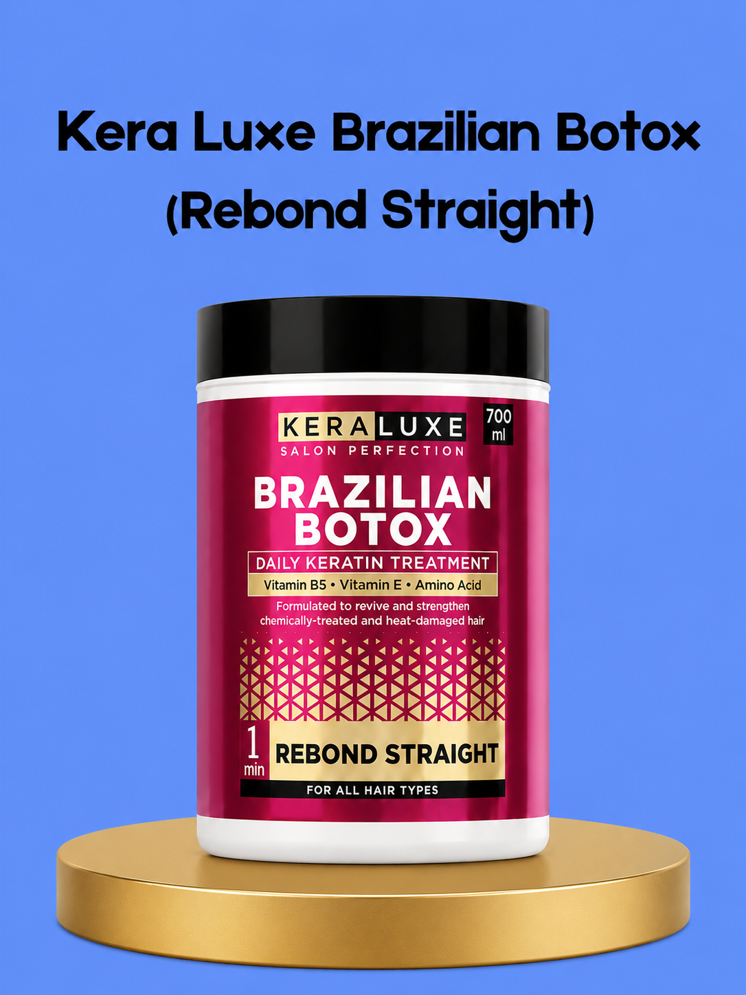 Kera Luxe Brazilian Botox (Rebond Straight) – Professionele haarbotox &amp;amp; rebond behandeling voor beschadigd, pluizig en chemisch behandeld haar. Intens herstel, anti-pluis werking, langdurig staal haar, zijdezachte glans en een sterk, gezond resultaat.