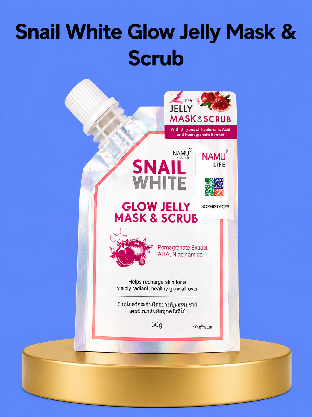 Masque et gommage gelée éclat blanc escargot