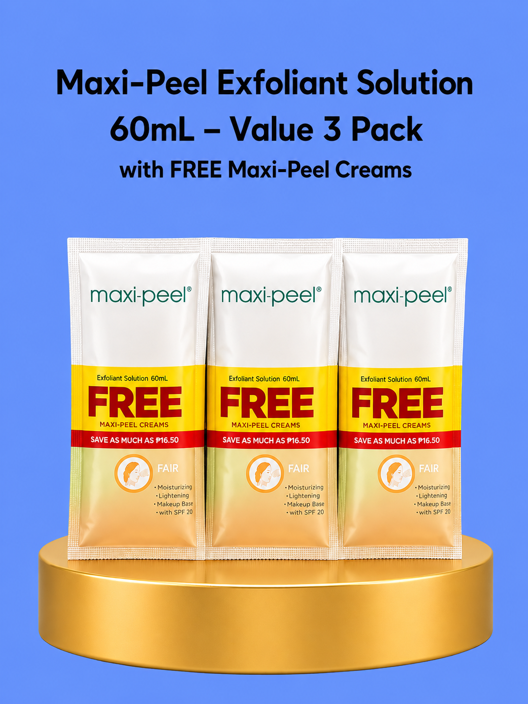 Maxi Peel No. 2 – 2+1 Free – Verhelderende &amp;amp; Exfoliërende Huidverzorging – Helpt Donkere Vlekken te verminderen, Egaliseert de Huidtint &amp;amp; Verbetert de Huidtextuur – Voor een Gladde, Stralende &amp;amp; Gezonde Huid
