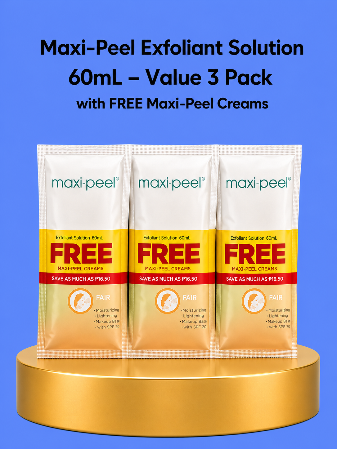 Maxi Peel No. 1 – 2+1 Free – Verhelderende &amp;amp; Exfoliërende Huidverzorging – Helpt Donkere Vlekken te Verminderen, Egaliseert de Huidtint &amp;amp; Verbetert de Textuur – Voor een Gladde, Stralende &amp;amp; Gezonde Huid