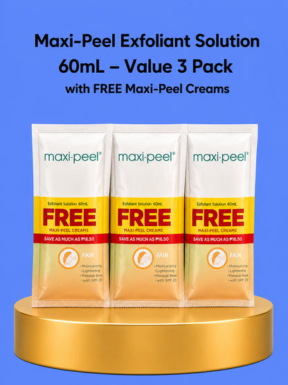 Maxi Peel No. 1 – 2+1 Free – Verhelderende &amp;amp; Exfoliërende Huidverzorging – Helpt Donkere Vlekken te verminderen, Egaliseert de Huidtint &amp;amp; Verbetert de Textuur – Voor een Gladde, Stralende &amp;amp; Gezonde Huid