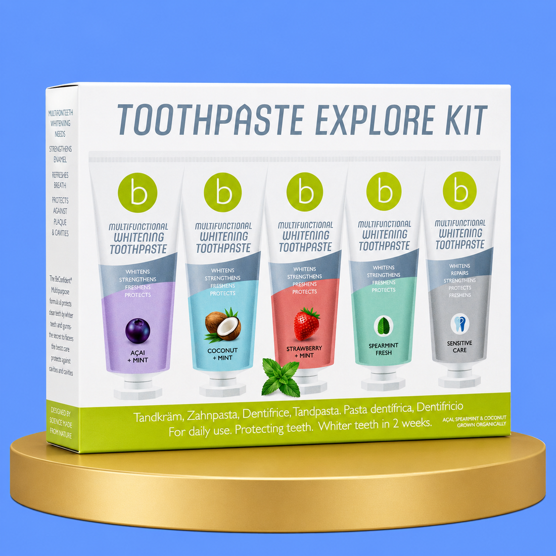 Toothpaste Explore Kit – Complete Mondverzorgingsset – Bevat Tandpasta voor Grondige Reiniging, Bescherming tegen Tandbederf &amp;amp; Frisse Adem – Voor Gezonde, Schone &amp;amp; Stralende Tanden