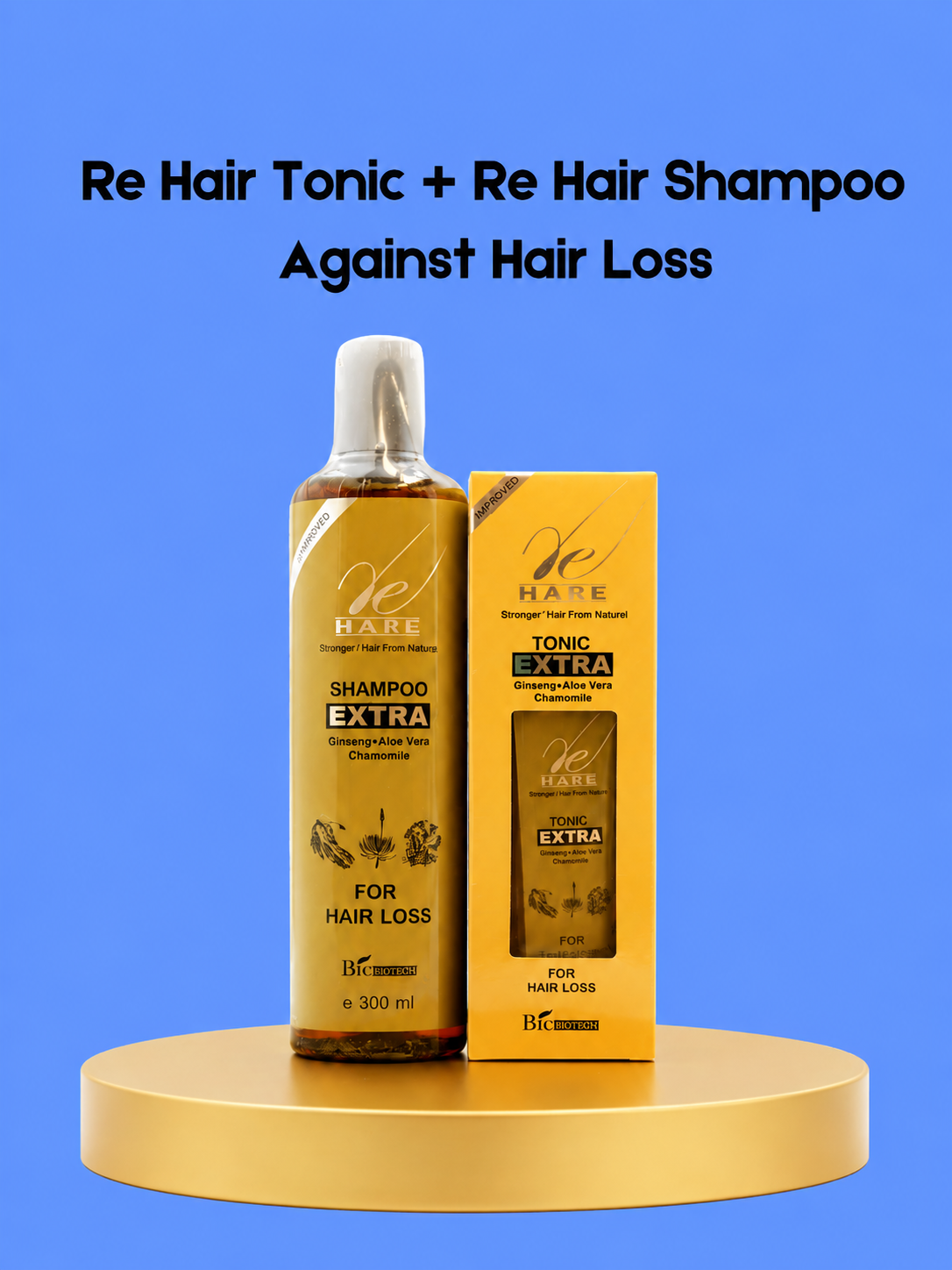 Re Hair Tonic + Re Hair Shampoo Tegen Haaruitval – Complete Haarverzorgingsset – Versterkt Haarwortels, Verminderd Chronisch Haarverlies &amp;amp; Bevordert Gezonde Haargroei – Voor Sterk, Dikker &amp;amp; Glanzend Haar