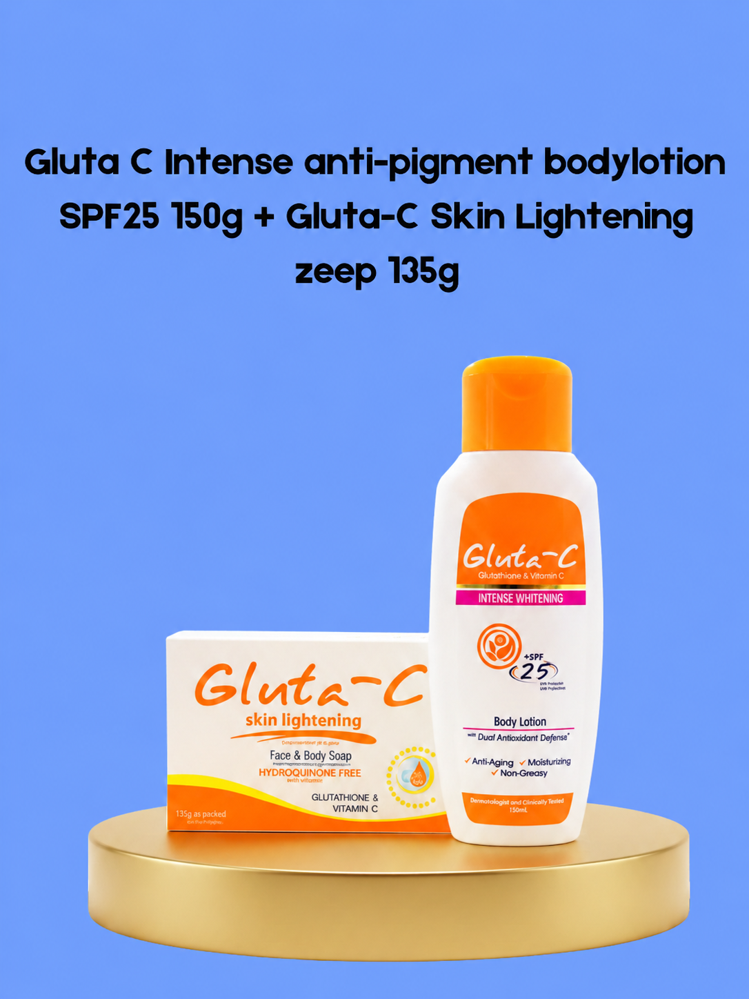 Gluta-C Skin Lightening Soap – 135 g – Verhelderende &amp;amp; Reinigende Zeep – Helpt Donkere Vlekken te verminderen, Egaliseert de Huidtint &amp;amp; Verfrist – Voor een Gladde, Stralende &amp;amp; Gezonde Huid