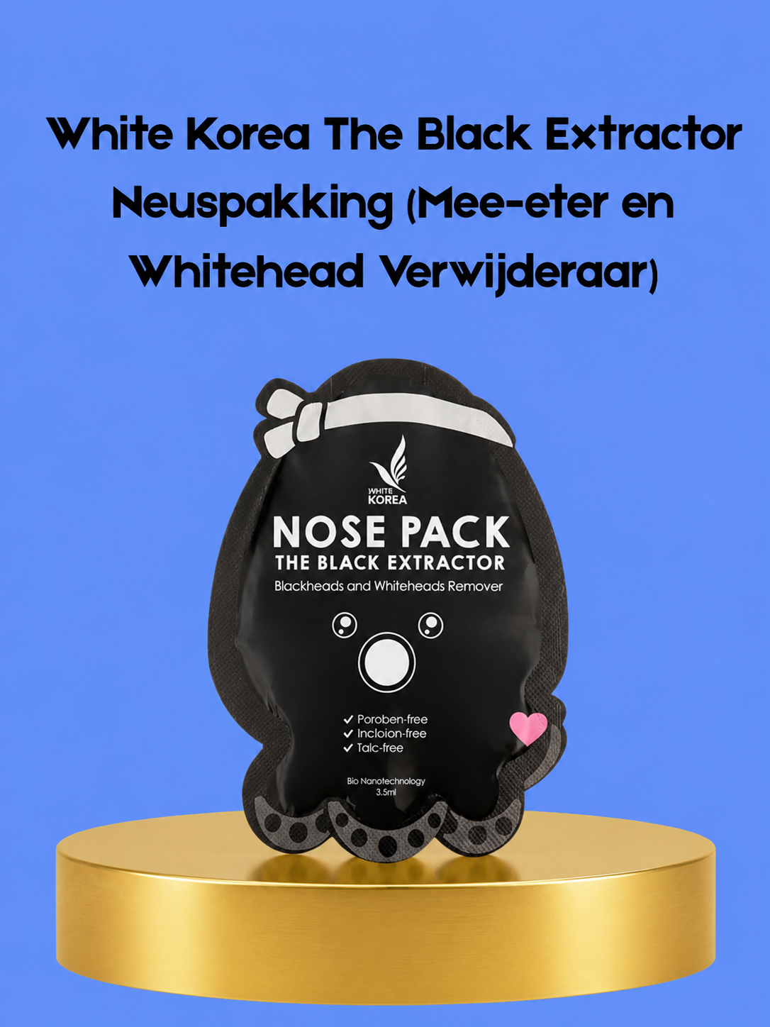 iWhite Korea The Black Extractor Nose Pack – Blackhead &amp; Whitehead Remover – Diep Reinigend Neusmasker – Verwijdert Onzuiverheden, Vermindert Verstopte Poriën &amp; Laat de Huid Glad, Fris &amp; Stralend Achter