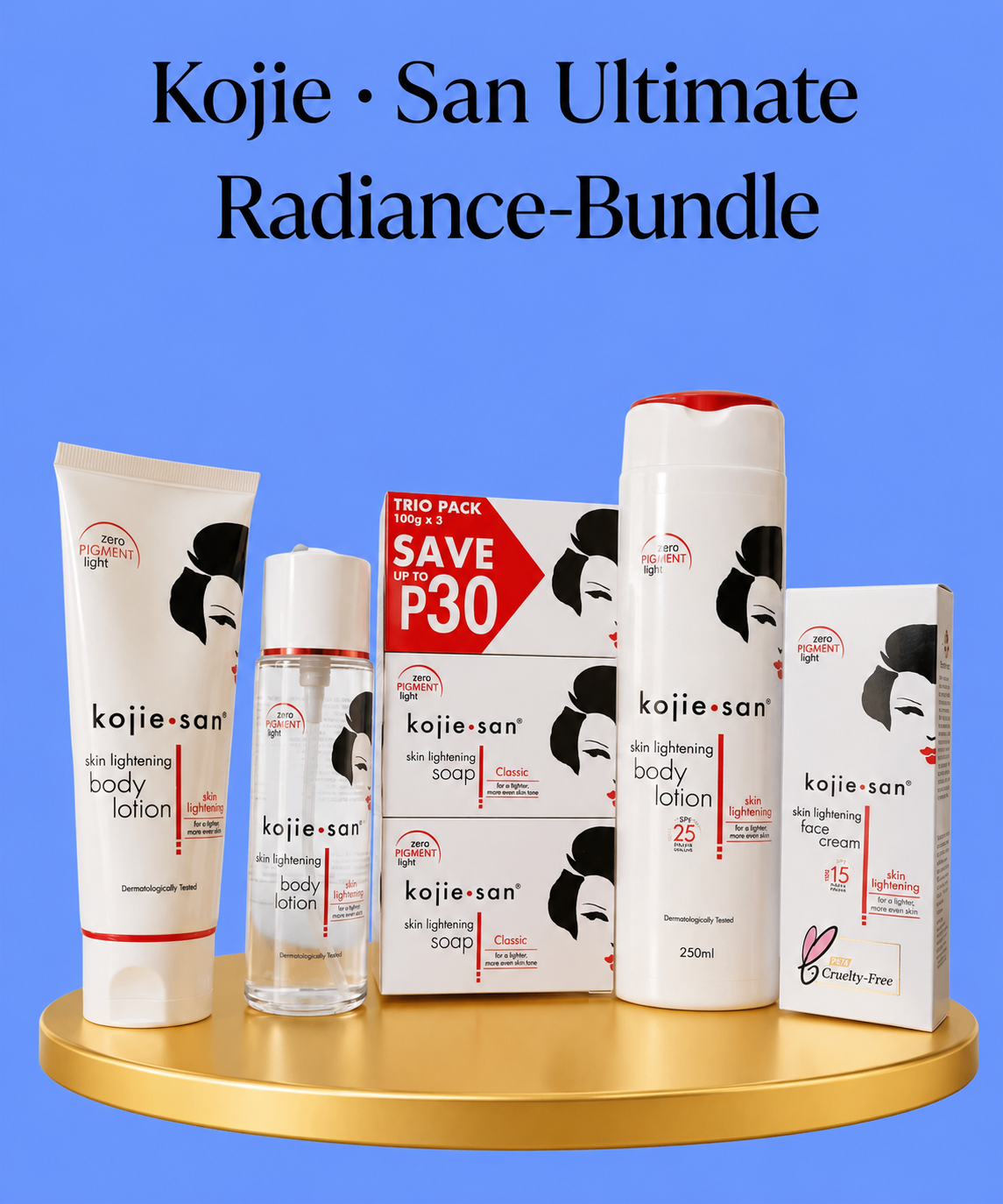 Kojie San Silky Glow Duo – SPF 25 – Ensemble de nettoyage et de protection de l&