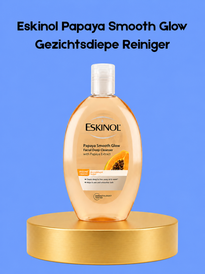 Eskinol Papaya Smooth Glow Facial Deep Cleanser 135 ml – Diep Reinigende &amp; Verhelderende Gezichtsreiniger – Verwijdert Onzuiverheden, Exfolieert Dode Huidcellen &amp; Egaliseert de Huidtint – Voor een Gladde, Stralende &amp; Gezonde Teint